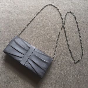 RSVP Silver Gray Clutch with Chain